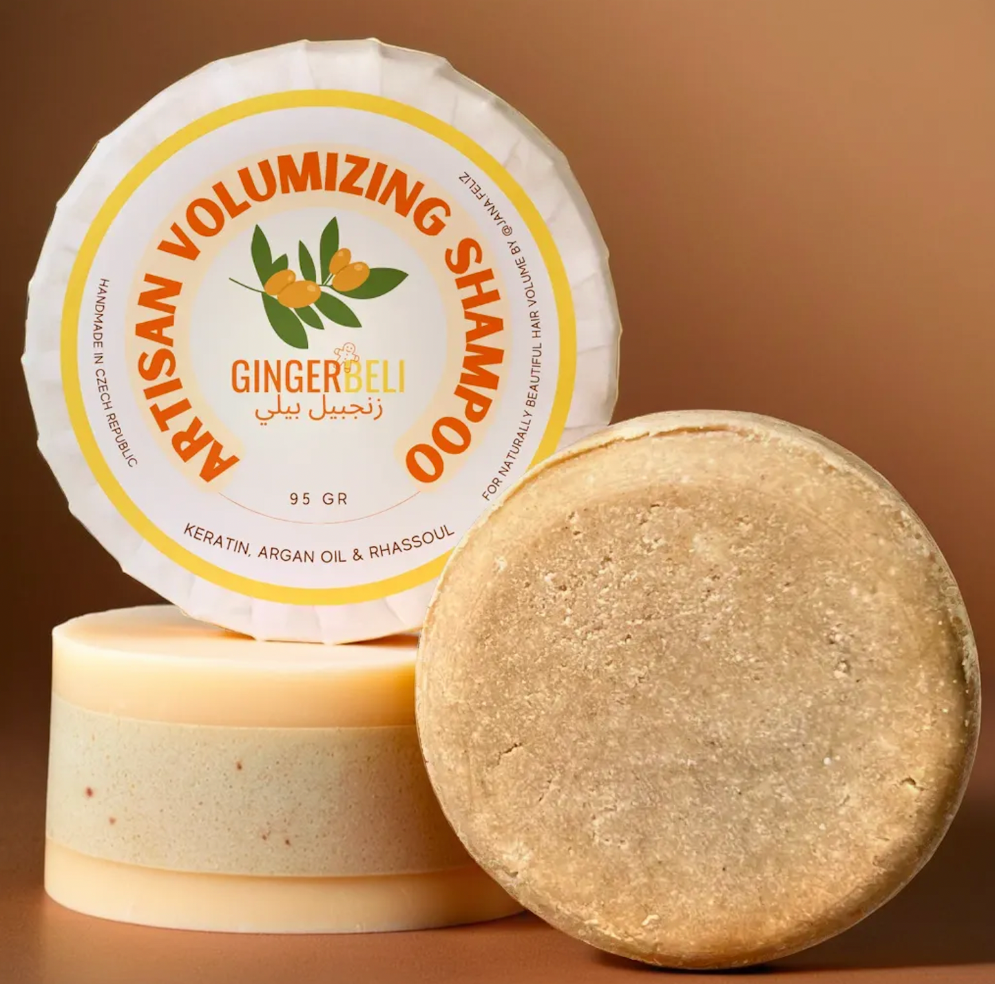 Gingerbeli ručně vyráběný tuho-krémový objemový šampon a kondicionér | Sada 2 kusů