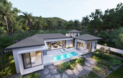 3pokojové tropické vily s bazénem na Koh Samui (Chaweng)