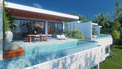 4pokojová luxusní vila s bazénem a výhledem na moře na Koh Samui (Lamai)